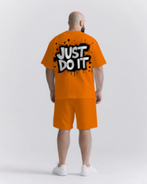 Don’t Think Just Do It Big & Tall Men's Lettering Simple Short-Sleeve T-shirt 2-Piece Set